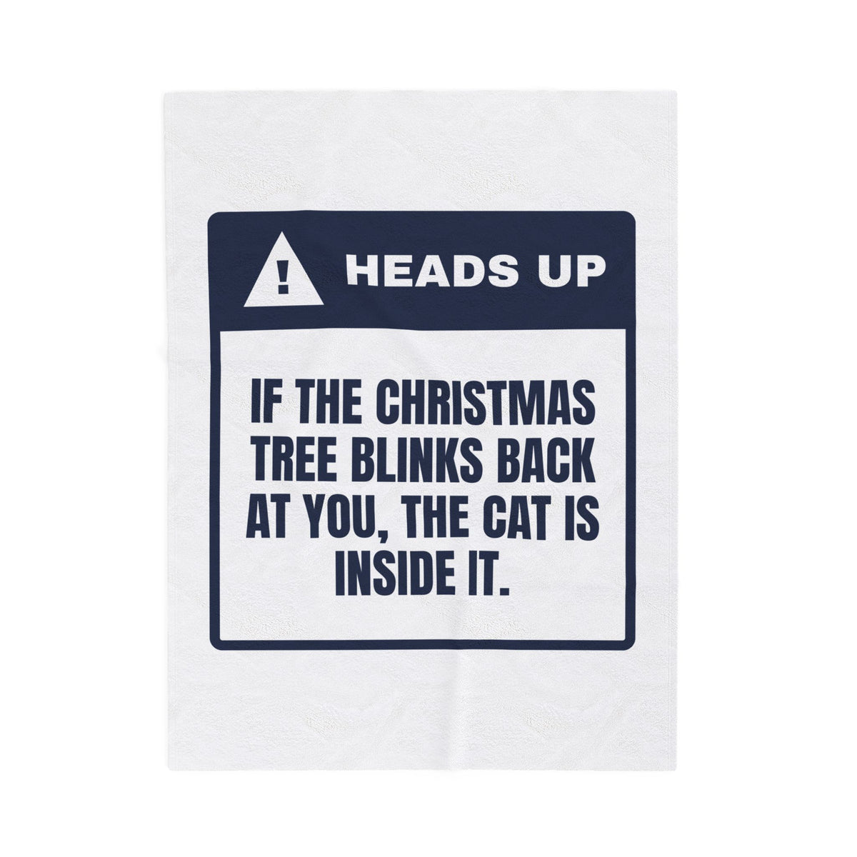 Funny Christmas Throw Blanket Tree Blinks Back Cat Warning For Cat Owners