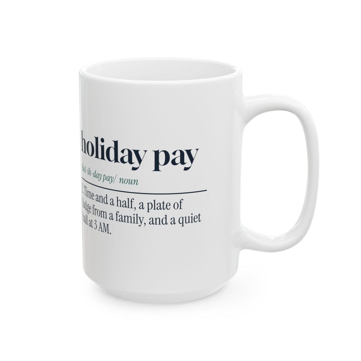 Funny Christmas Nurse Coffee Mug Holiday Pay Definition