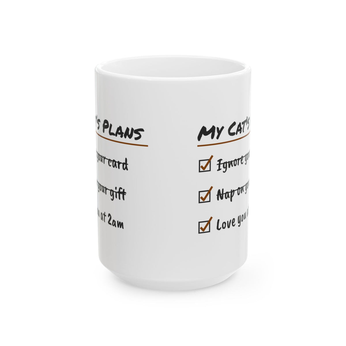 Funny Cat Valentine Checklist Coffee Mug For Cat Owners