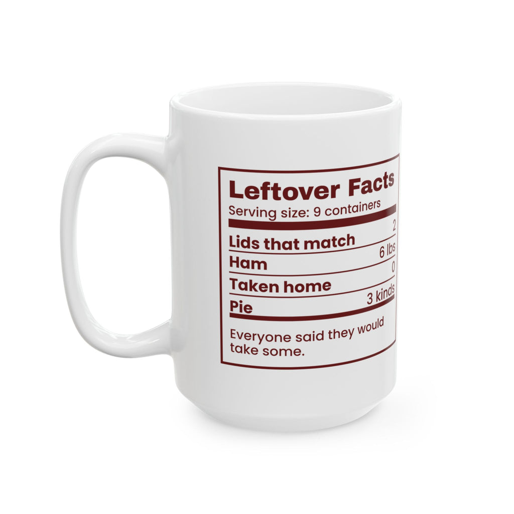 Funny Christmas Host Coffee Mug Leftover Facts Nutrition Label