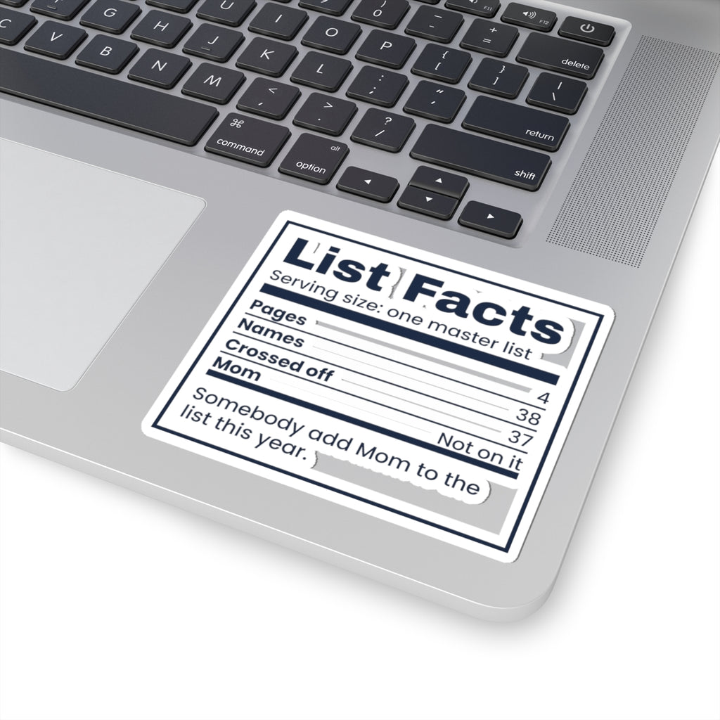 Funny Christmas Mom Sticker List Facts Mom Not On It