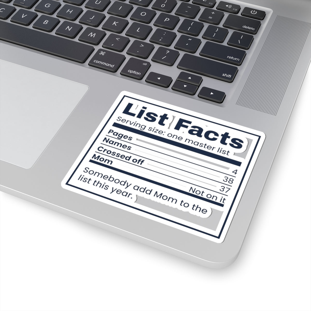 Funny Christmas Mom Sticker List Facts Mom Not On It