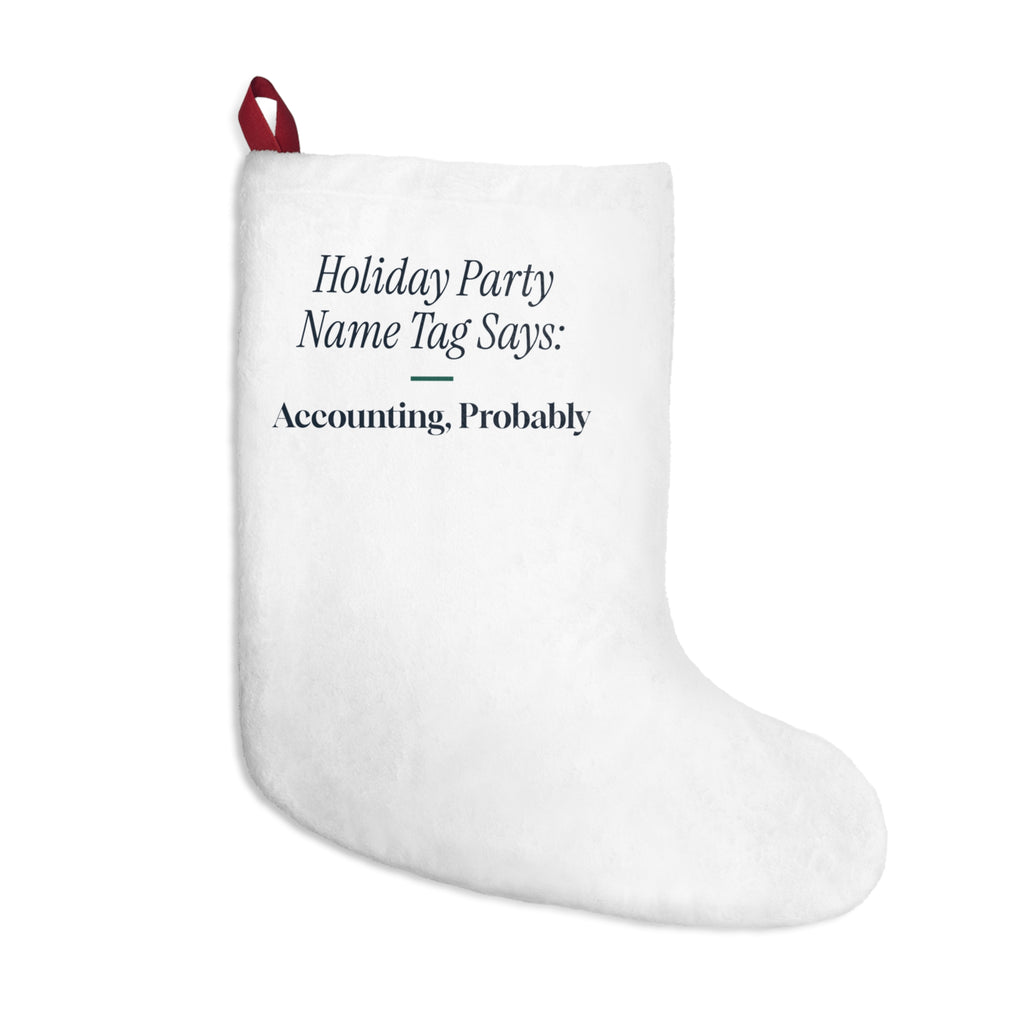 Funny Office Christmas Stocking Holiday Party Name Tag Accounting