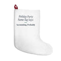 Funny Office Christmas Stocking Holiday Party Name Tag Accounting