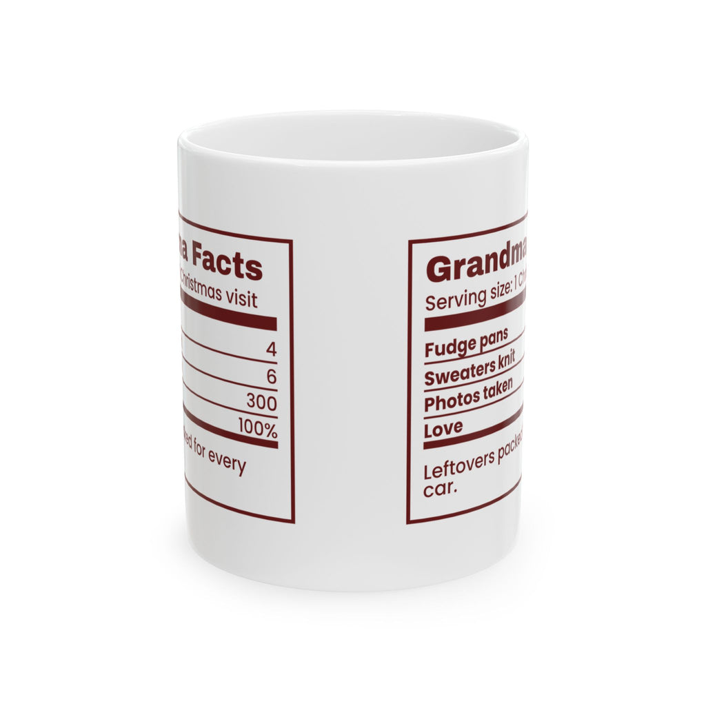 Funny Christmas Grandma Coffee Mug Grandma Facts Nutrition Label