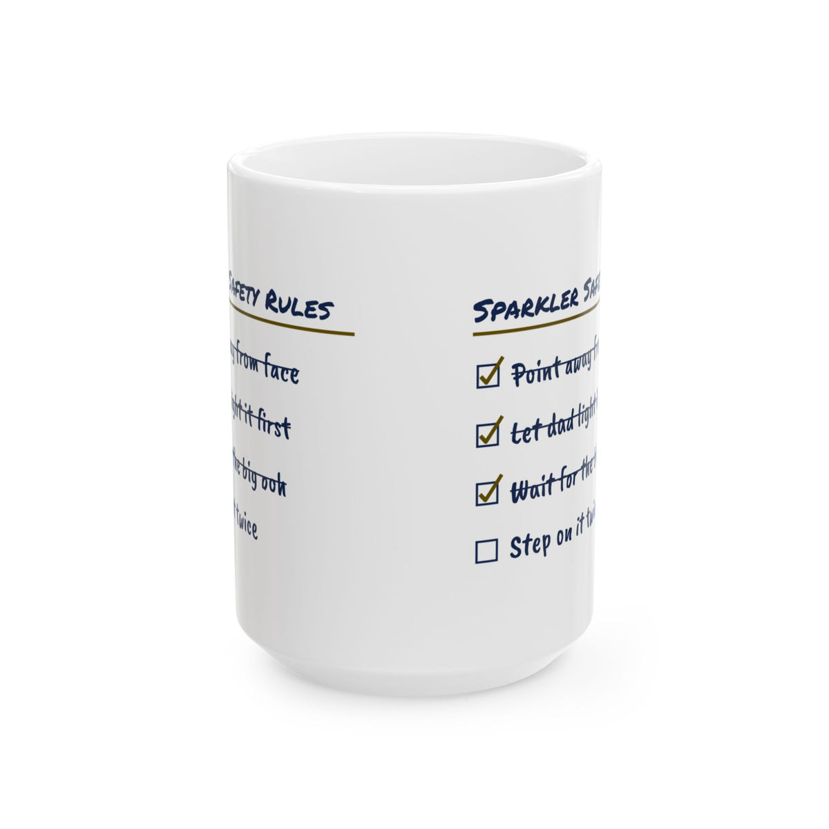 Funny Fourth Of July Checklist Coffee Mug Sparkler Safety For Dad