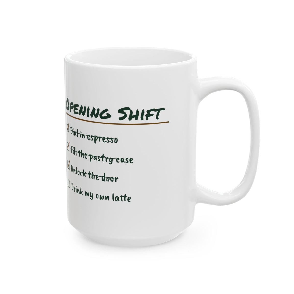 Funny Barista Coffee Mug Opening Shift Checklist For Baristas
