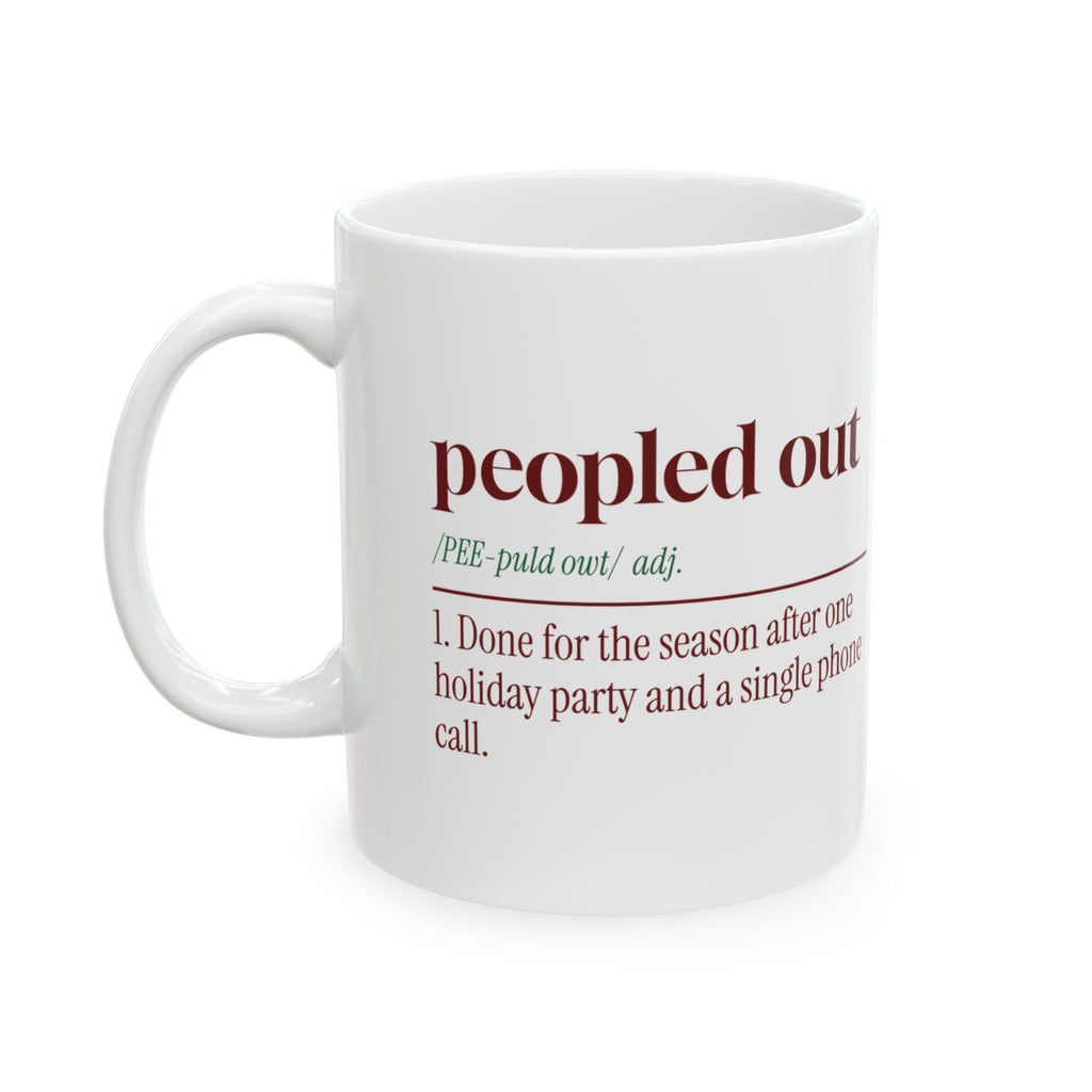 Funny Christmas Introvert Coffee Mug Peopled Out Dictionary Definition