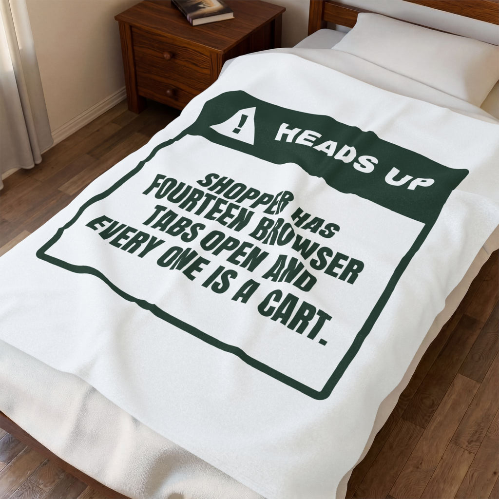 Funny Christmas Shopping Throw Blanket Fourteen Tabs Open All Shopping