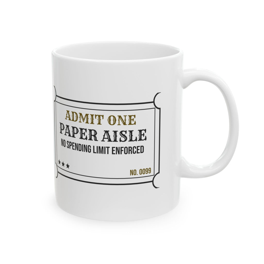 Scrapbooking Coffee Mug Admit One Paper Aisle