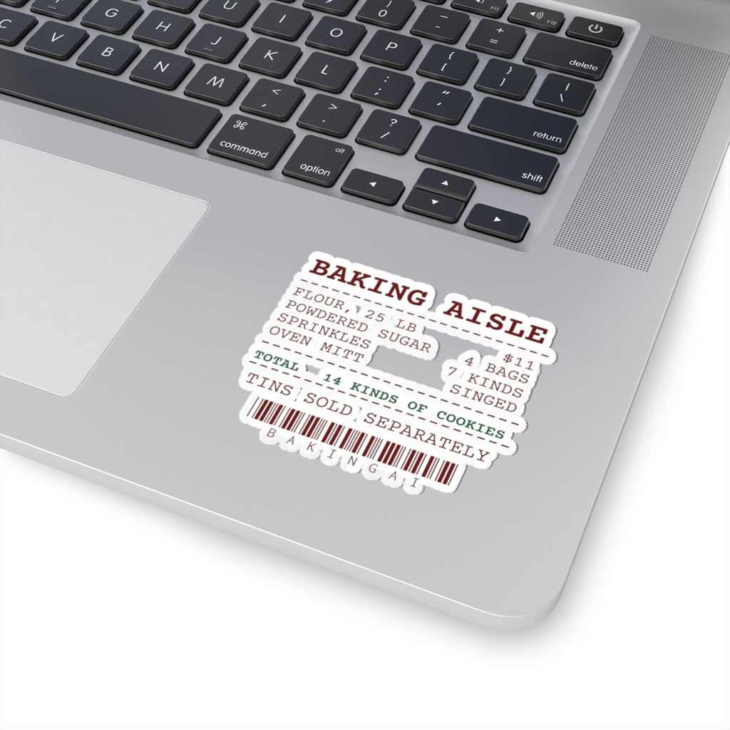 Funny Christmas Cookie Sticker Baking Aisle Receipt For Bakers