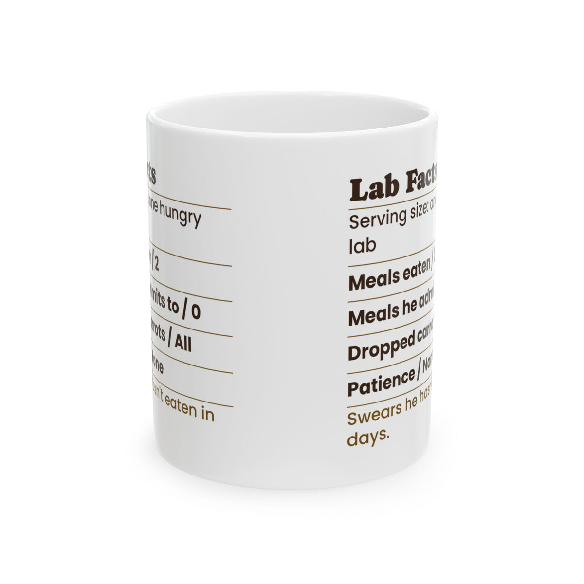 Funny Labrador Coffee Mug Lab Facts Meals He Admits To Zero