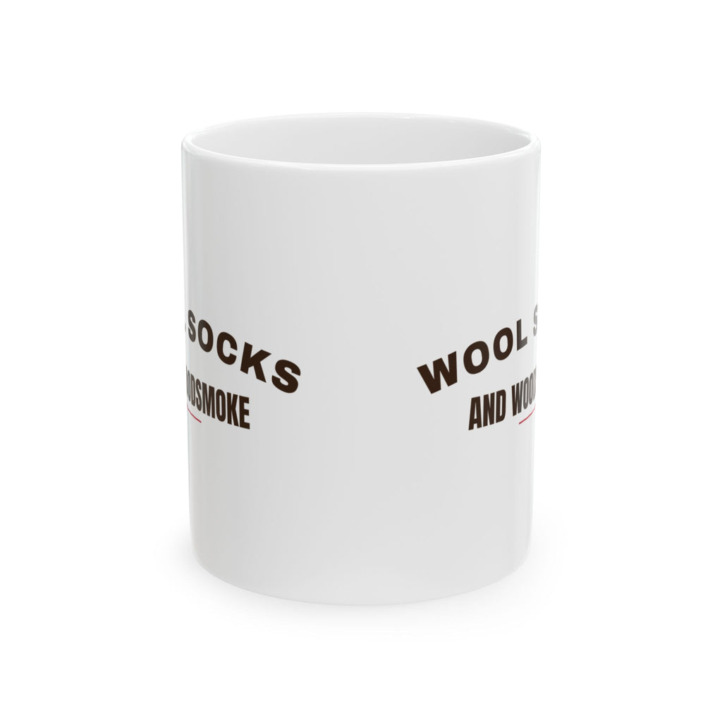 Christmas Coffee Mug Wool Socks And Woodsmoke Cozy Cabin Mug