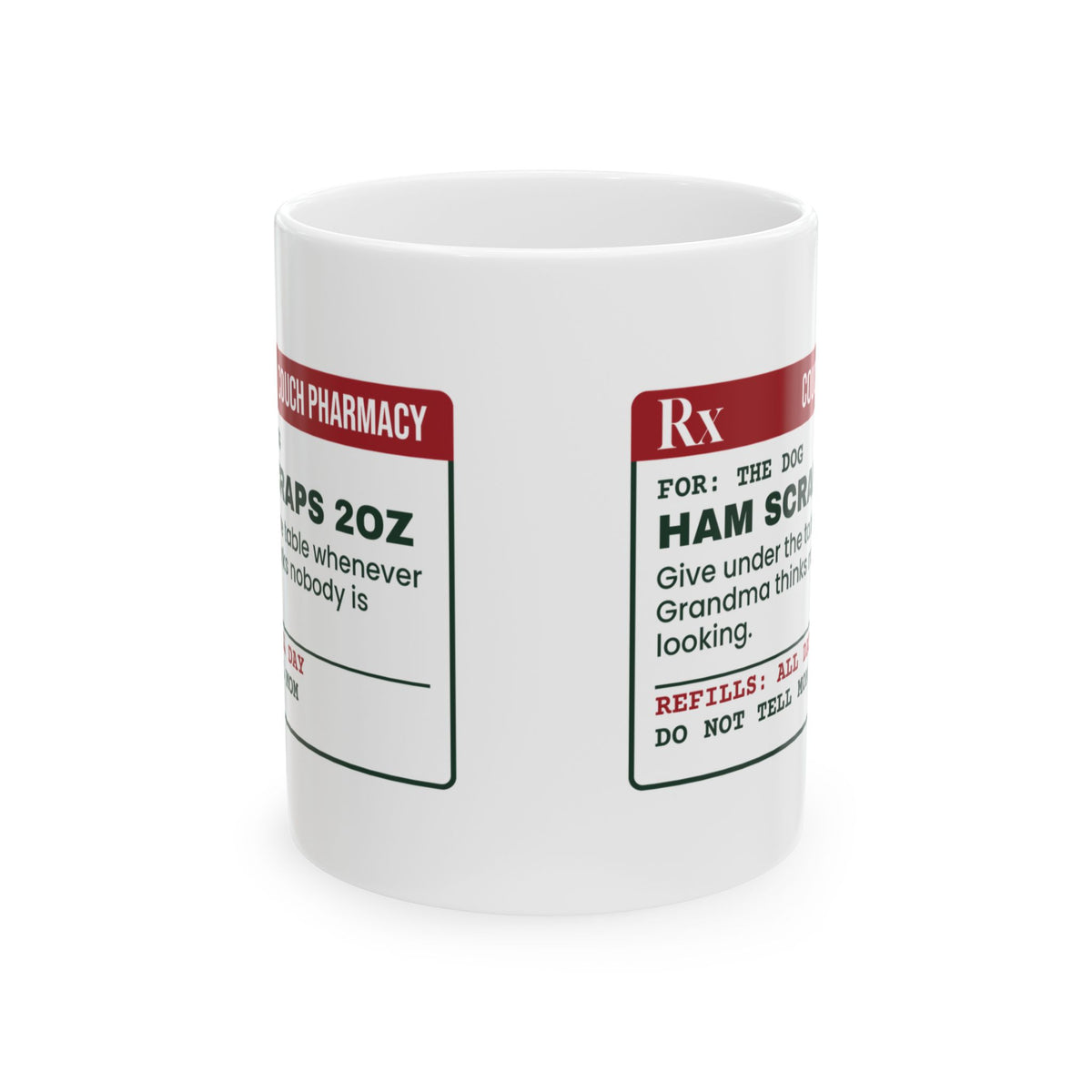 Funny Christmas Coffee Mug Ham Scraps 2oz Under The Table For Dog Lovers