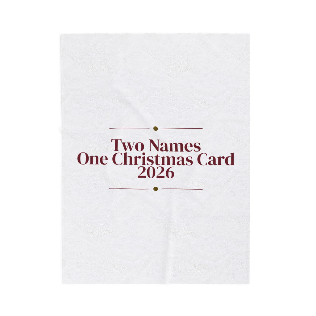 Christmas Throw Blanket Two Names One Christmas Card 2026 Newlyweds