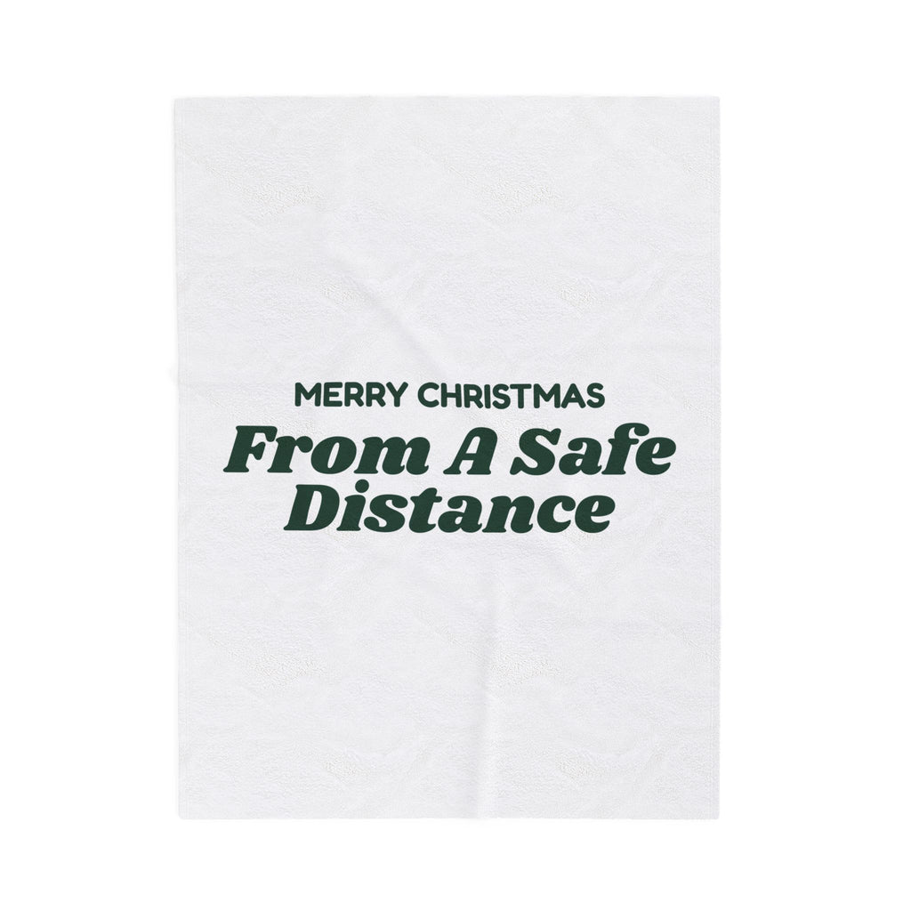 Funny Introvert Christmas Throw Blanket Merry Christmas From A Safe