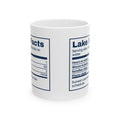 Funny Boat Coffee Mug Lake Facts Nutrition Label