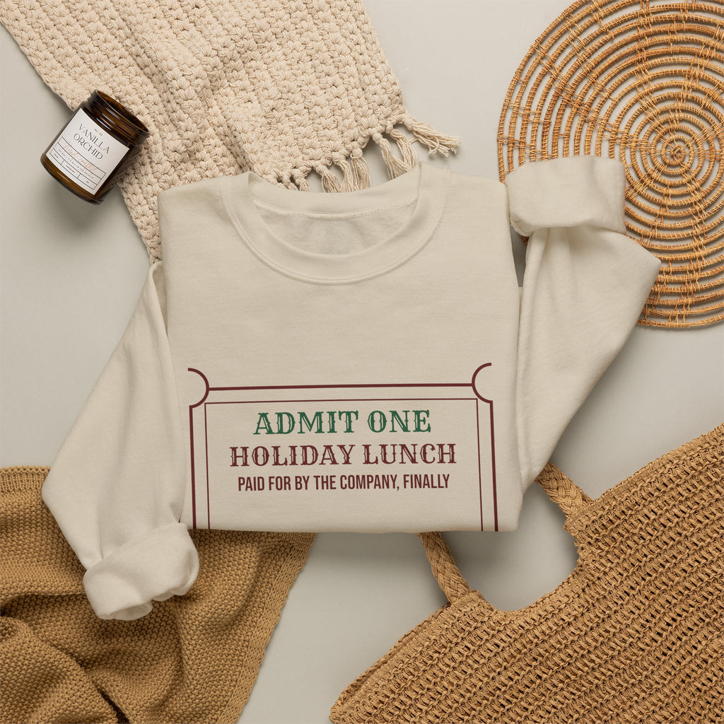 Funny Christmas Coworker Sweatshirt Holiday Lunch Company Paid Finally