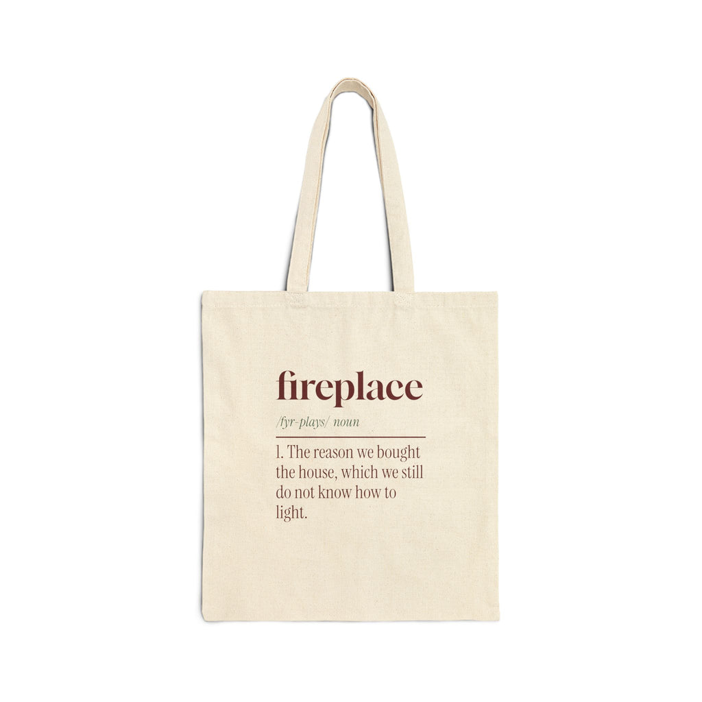 Funny New Home Christmas Tote Bag Fireplace Dictionary Definition