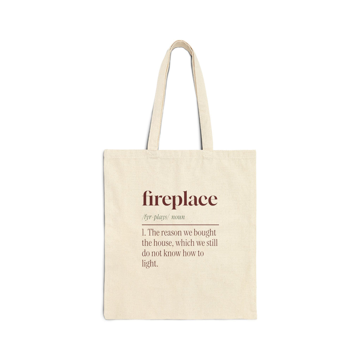 Funny New Home Christmas Tote Bag Fireplace Dictionary Definition
