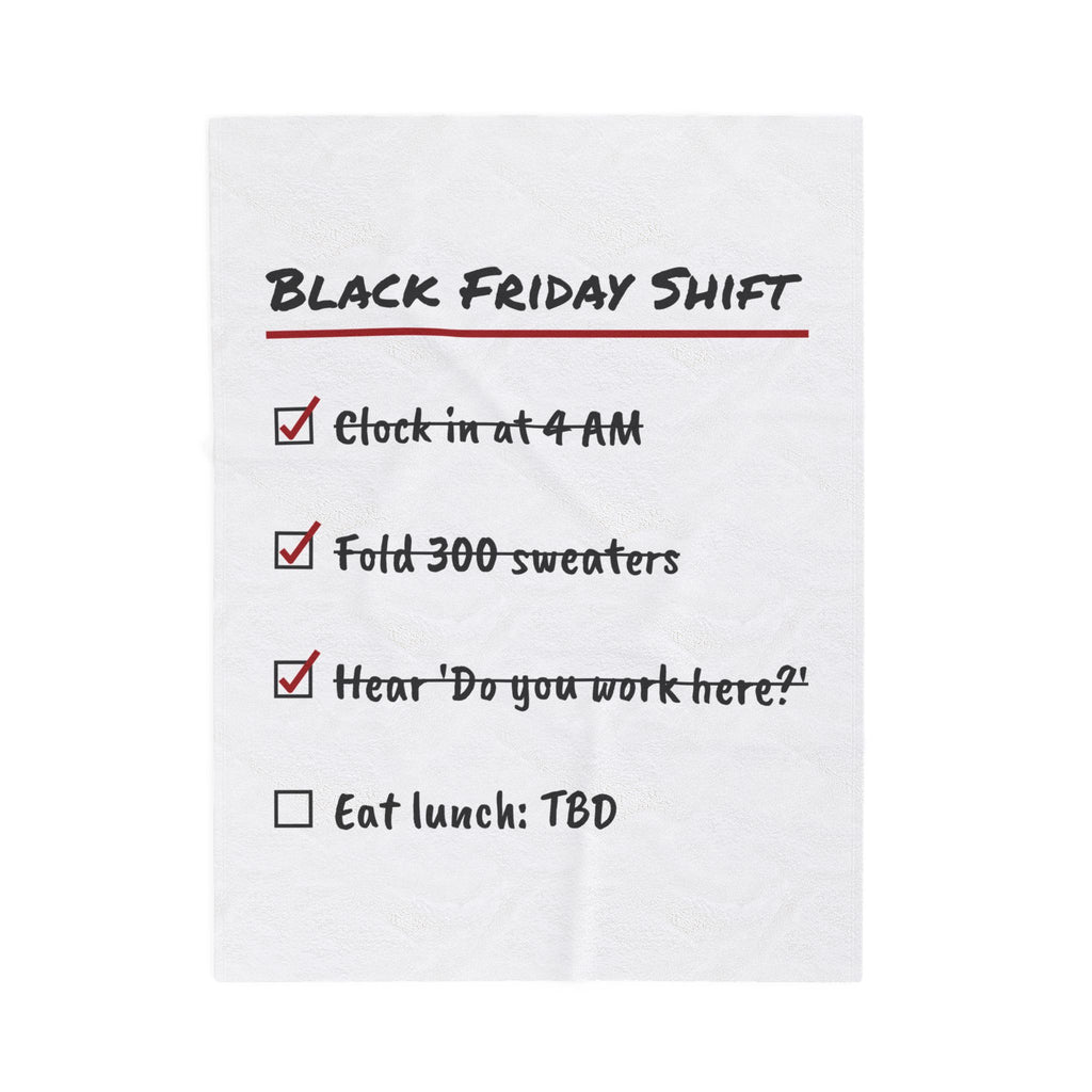 Funny Christmas Retail Throw Blanket Black Friday Shift Checklist