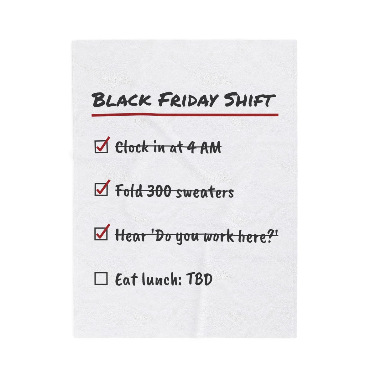 Funny Christmas Retail Throw Blanket Black Friday Shift Checklist