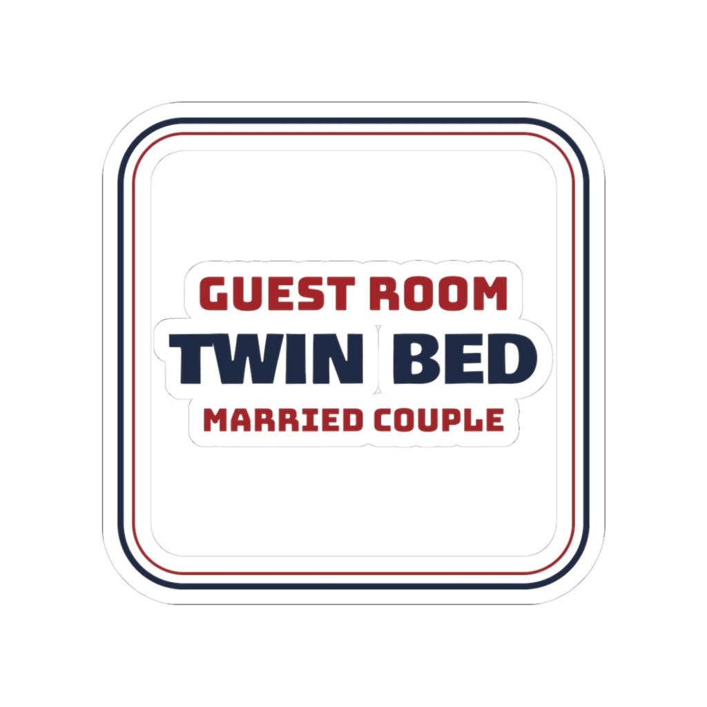 Funny In-Laws Christmas Sticker Guest Room Twin Bed Married Couple