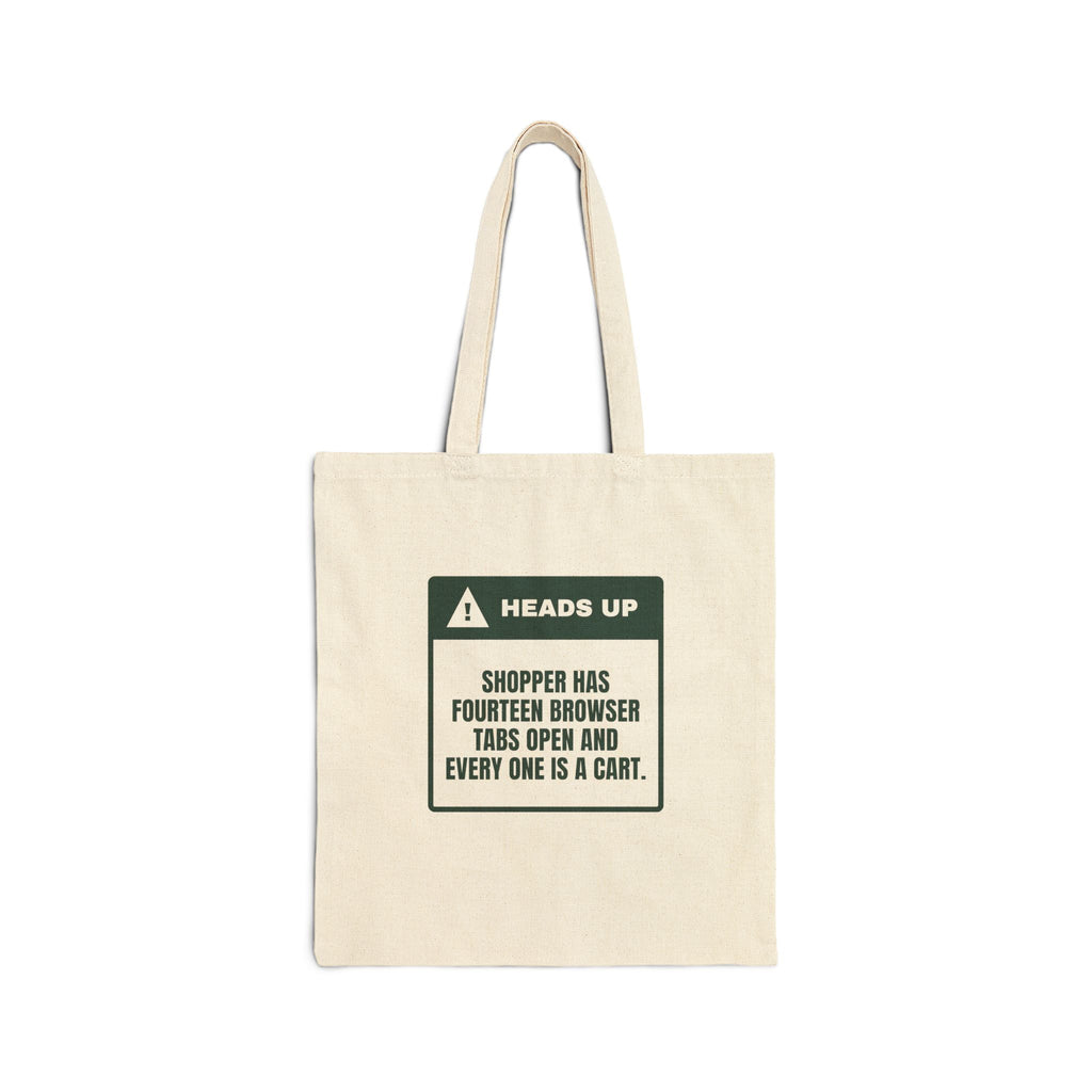 Funny Christmas Shopping Tote Bag Fourteen Tabs Open All Shopping Carts
