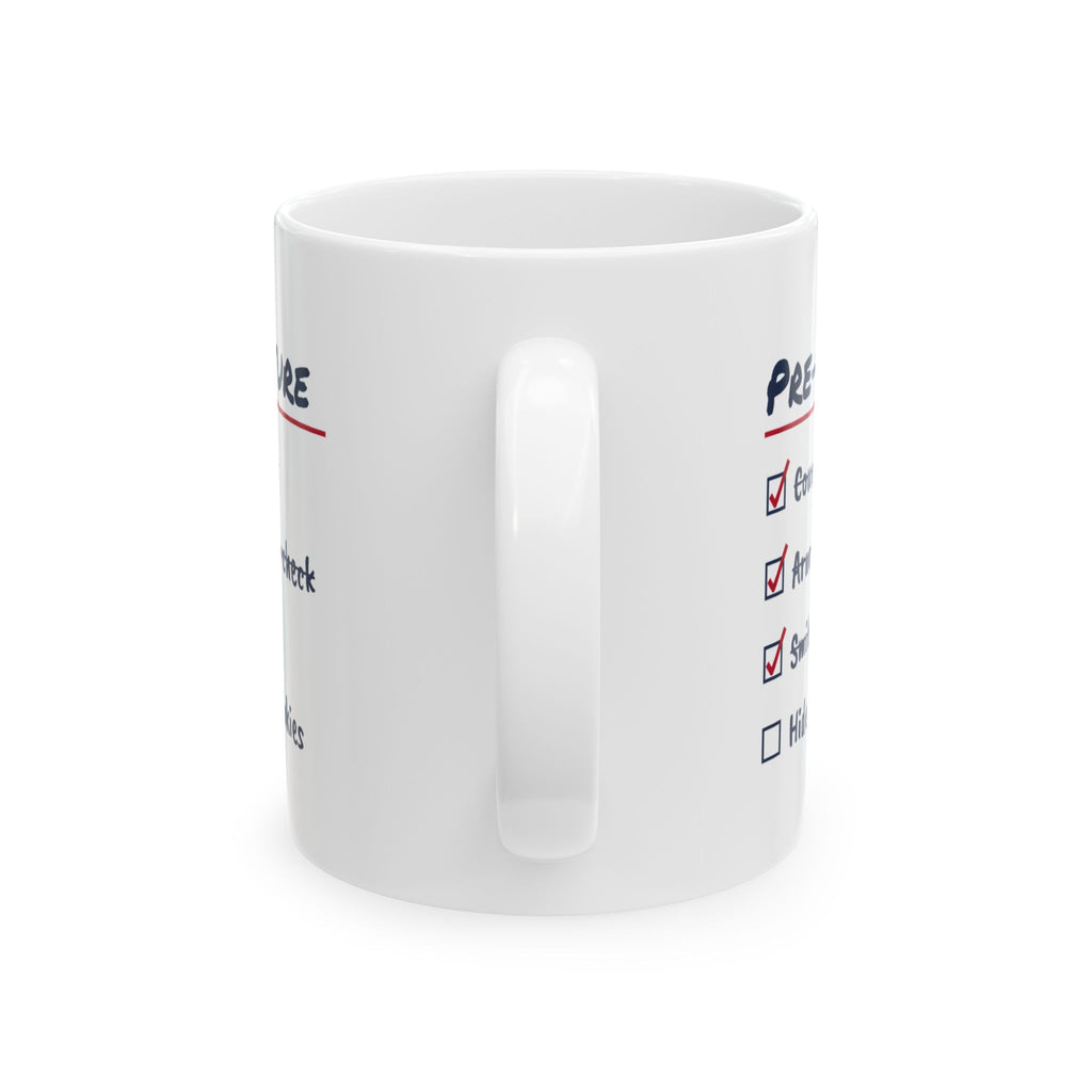 Funny Flight Attendant Coffee Mug Pre-Departure Checklist Crew Cookies