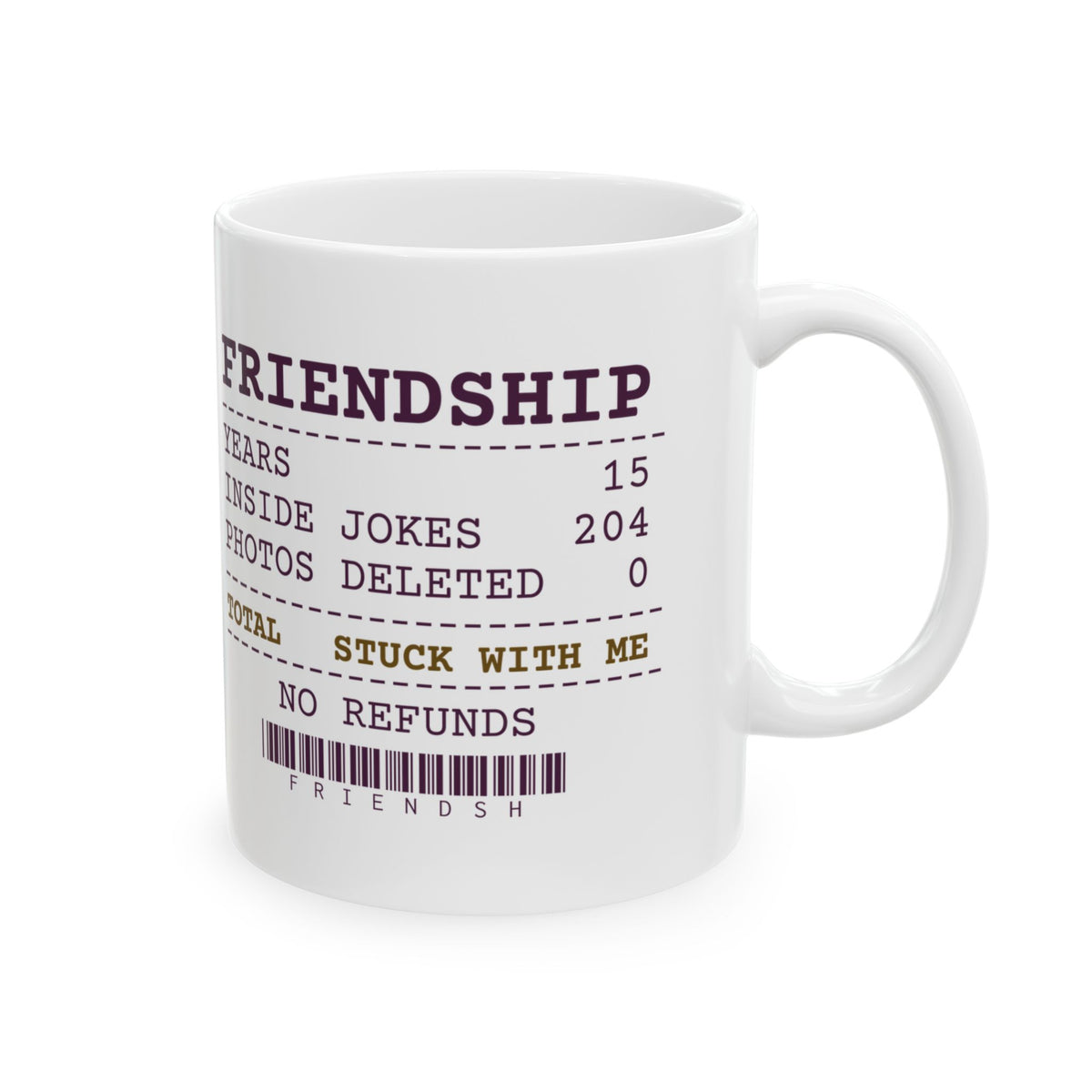 Funny Bestie Coffee Mug Fifteen Years Photos Deleted 0 Receipt For BFF