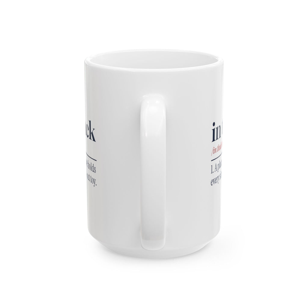 Funny Retail Christmas Coffee Mug In The Back Dictionary Definition