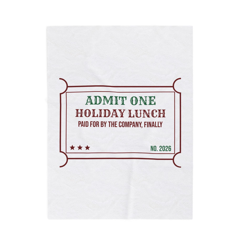 Funny Christmas Coworker Throw Blanket Holiday Lunch Company Paid Finally
