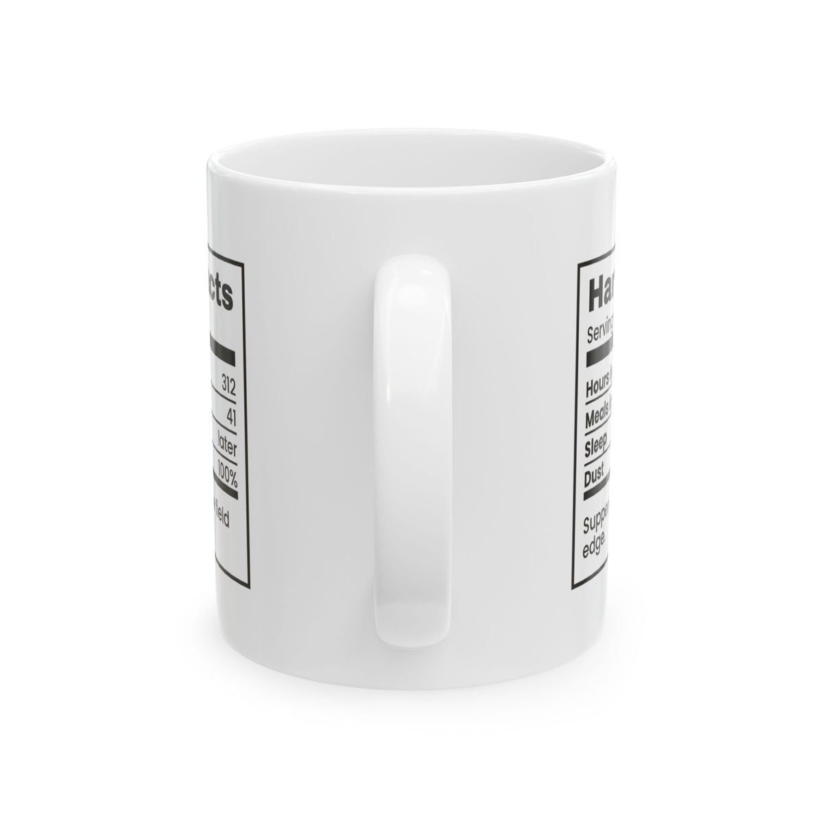 Funny Farmer Coffee Mug Harvest Facts Nutrition Label