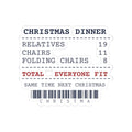 Funny Family Christmas Sticker Nineteen Relatives Eleven Chairs
