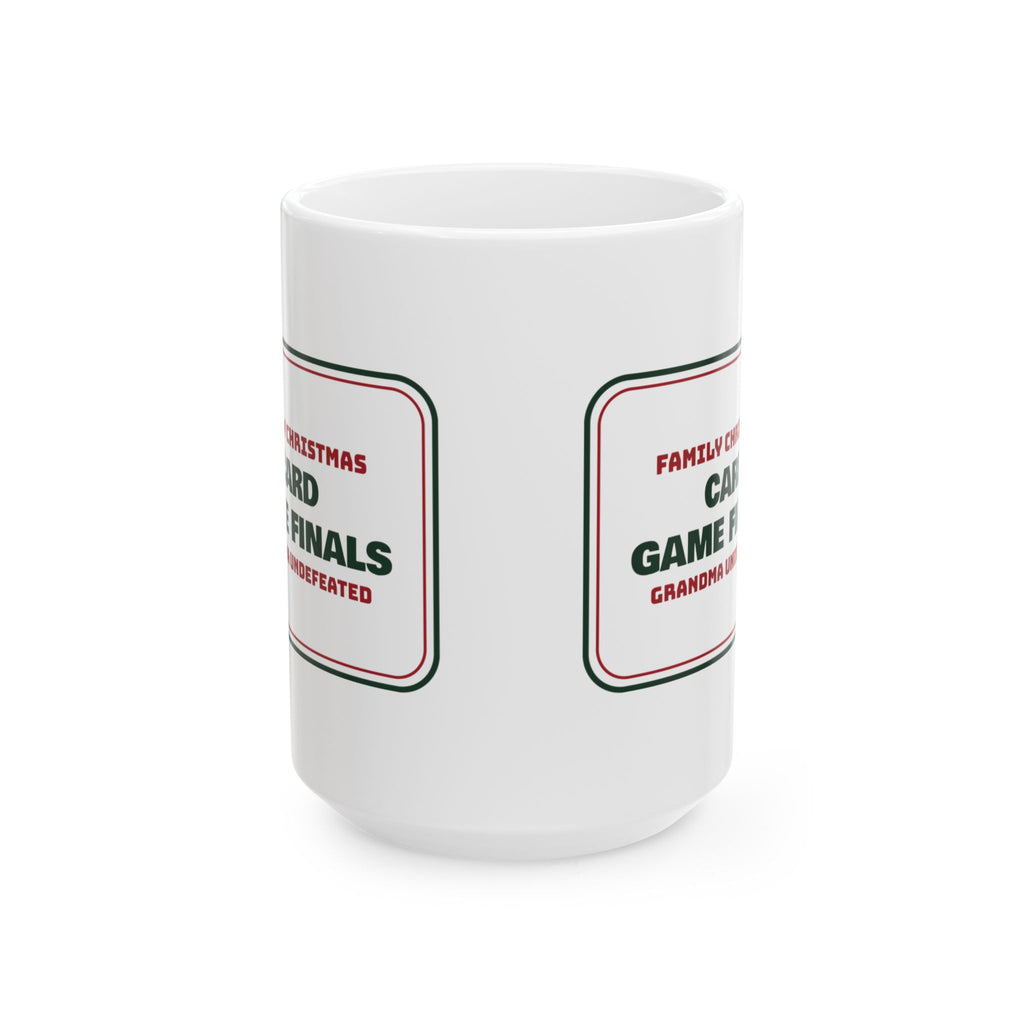 Funny Christmas Coffee Mug Card Game Finals Grandma Undefeated Sign