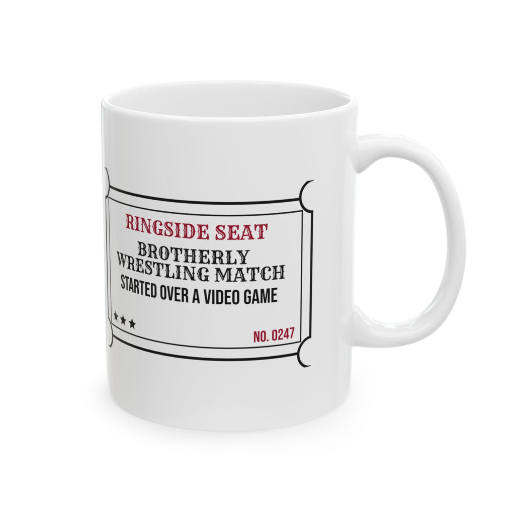 Boy Mom Coffee Mug Ringside Seat Brothers Wrestling