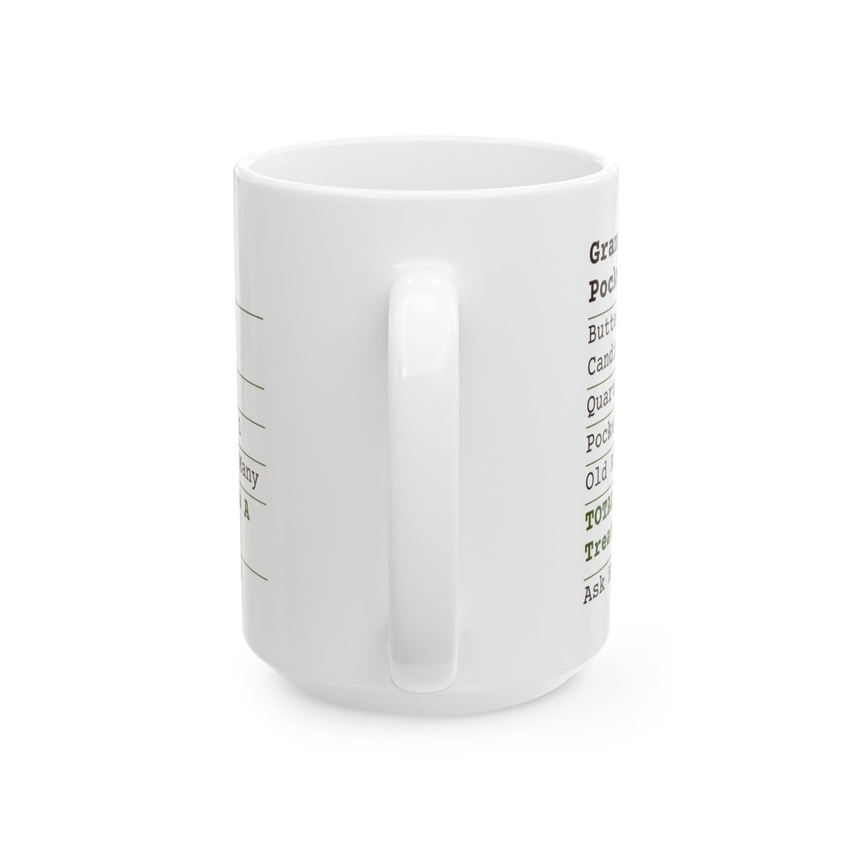 Father's Day Coffee Mug Grandpa's Pockets Receipt Butterscotch