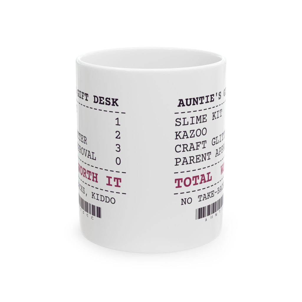 Funny Aunt Coffee Mug Kazoo Receipt Parent Approval Zero For Aunts