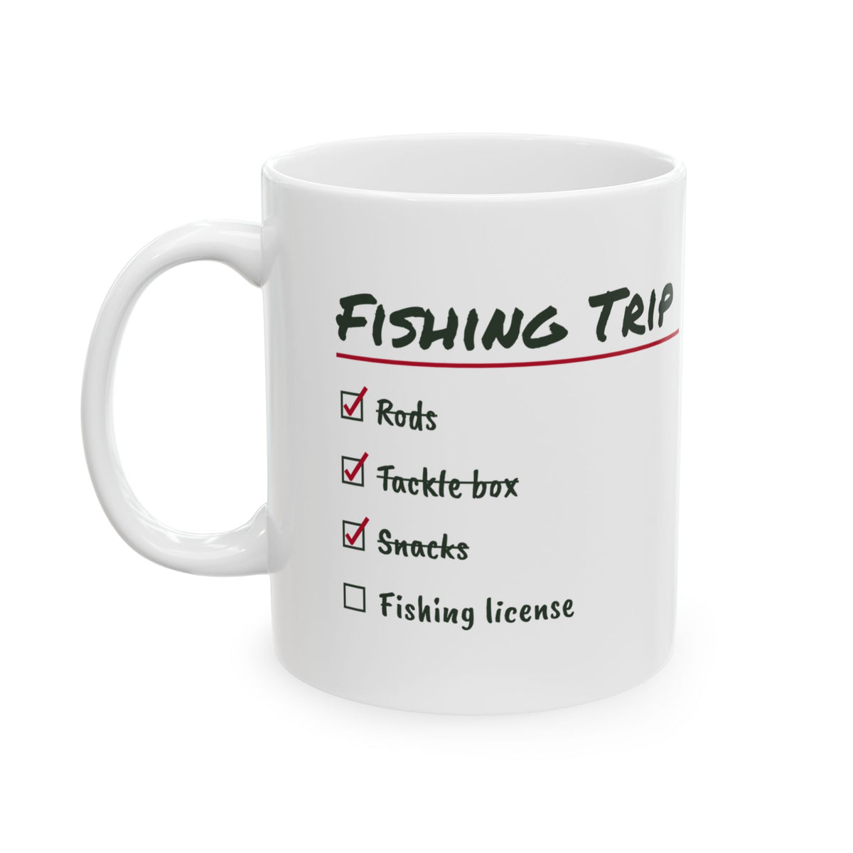 Funny Fishing Coffee Mug Fishing Trip Checklist License