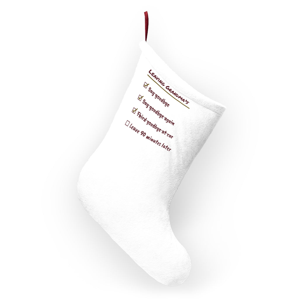 Funny Christmas Family Christmas Stocking Leaving Grandmas Long Goodbye