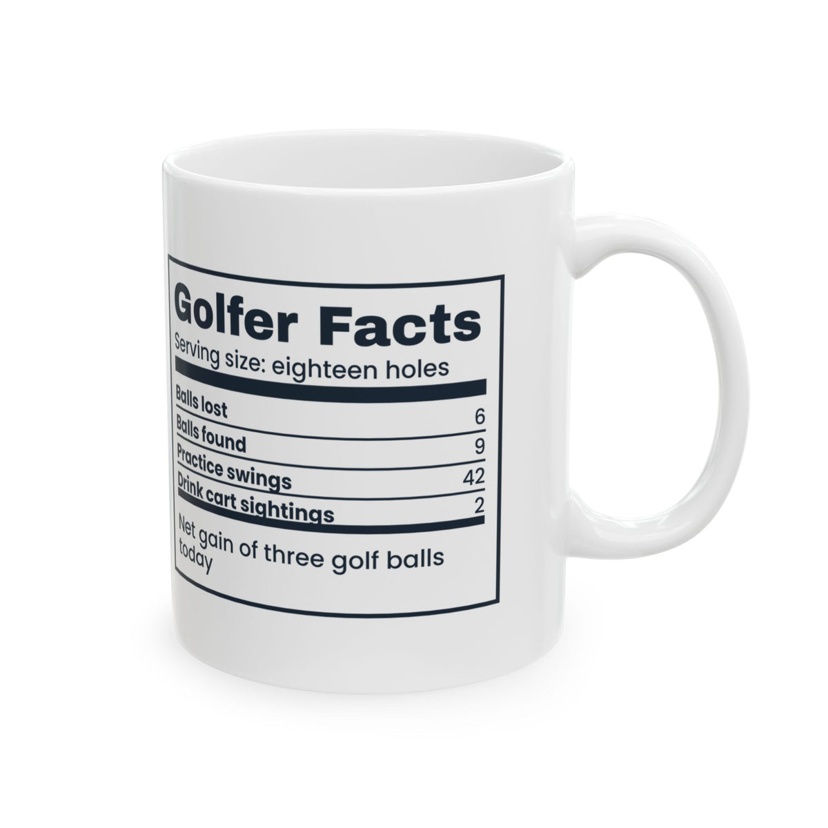 Funny Golfer Mug Golfer Facts Label Lost Six Found Nine