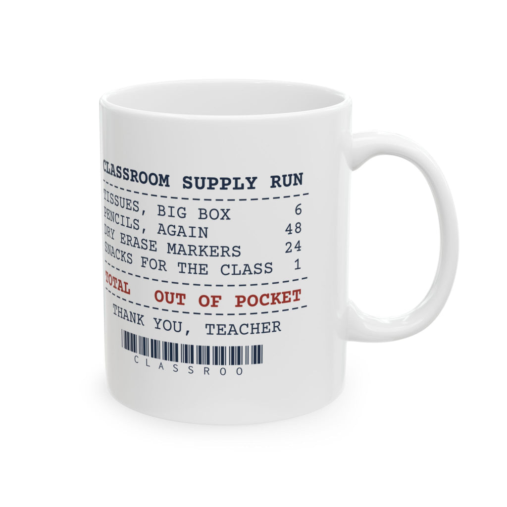 Funny Teacher Coffee Mug Classroom Supplies Receipt For Teachers