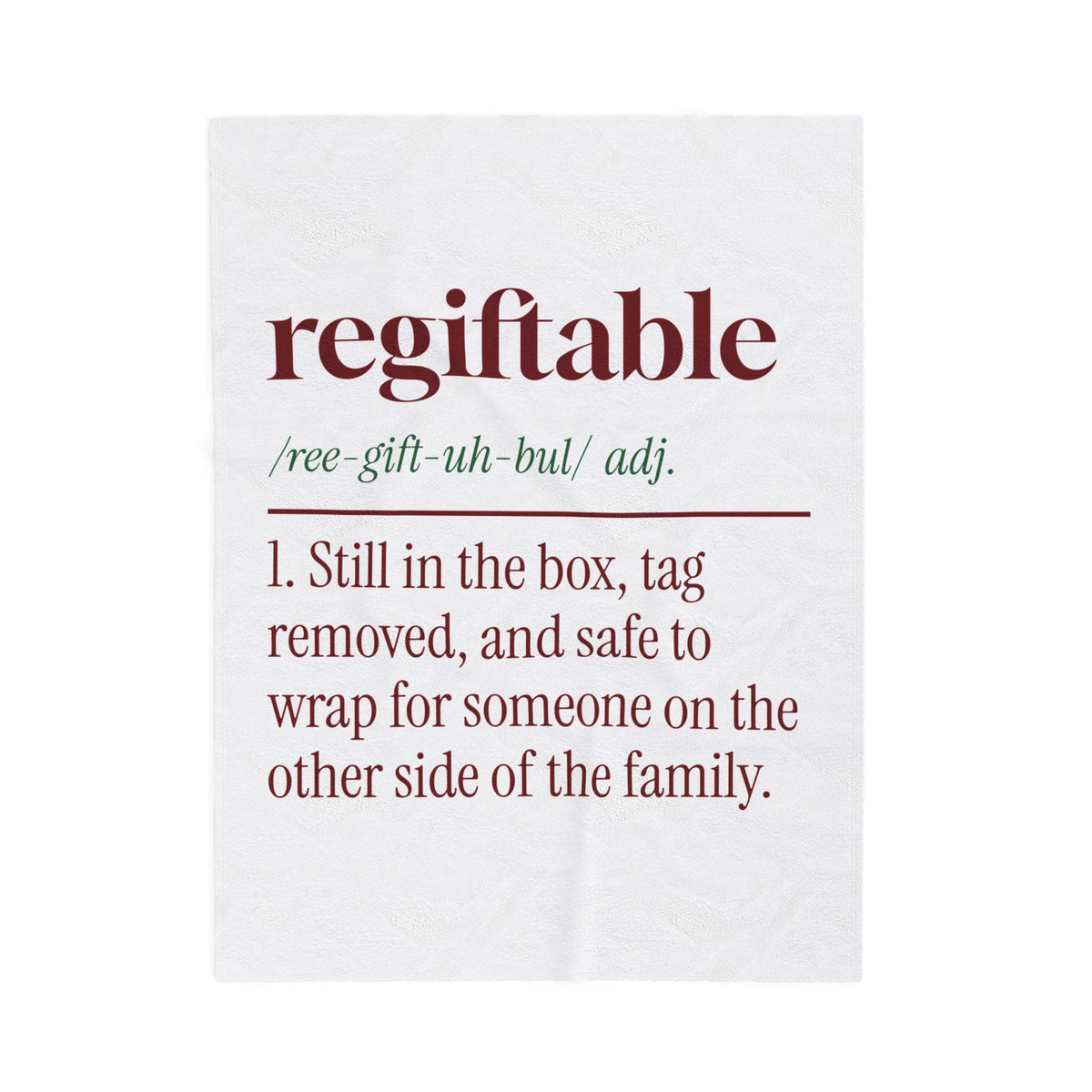 Funny Christmas Throw Blanket Regiftable Definition Still In The Box