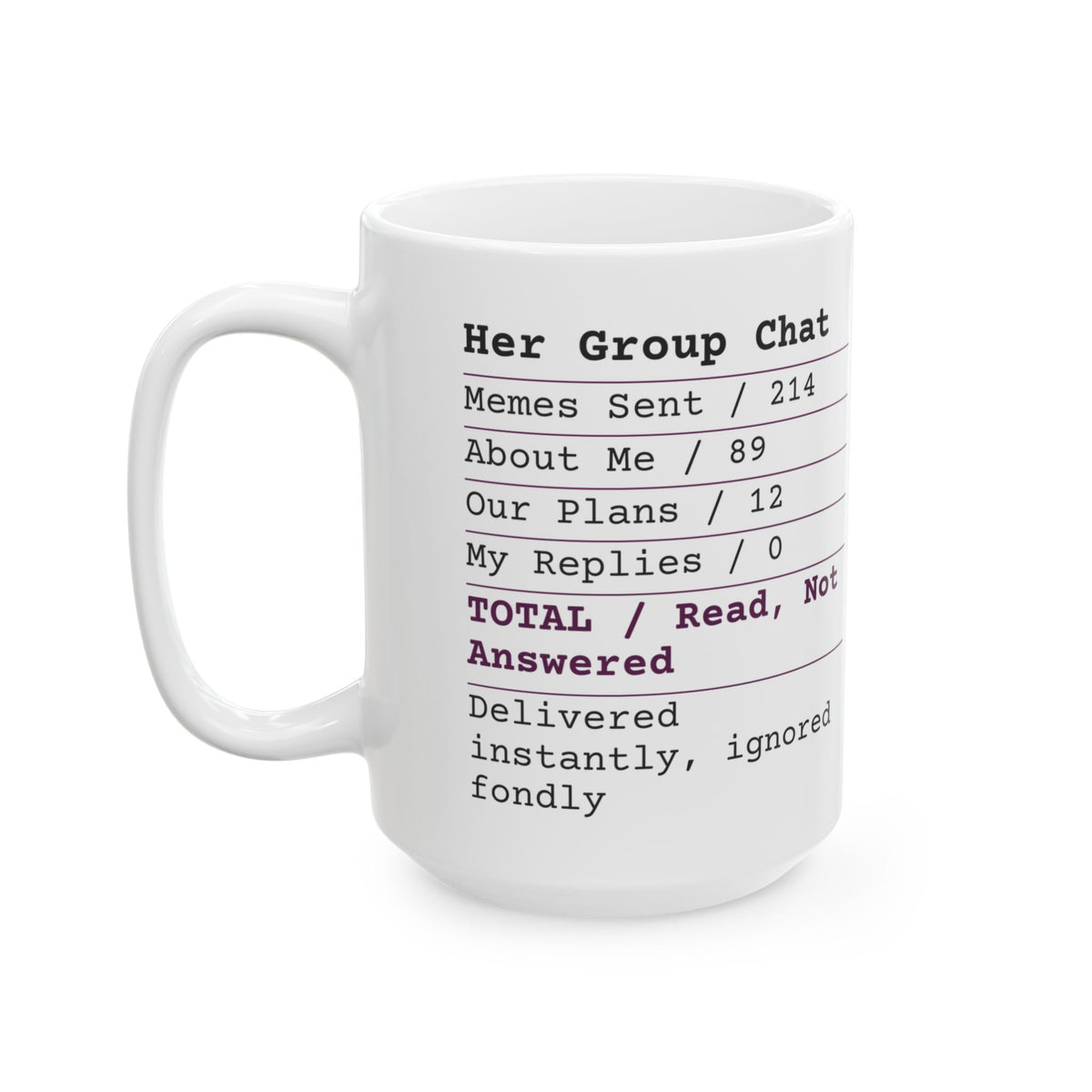 Funny Wife Coffee Mug Group Chat Receipt For Wife