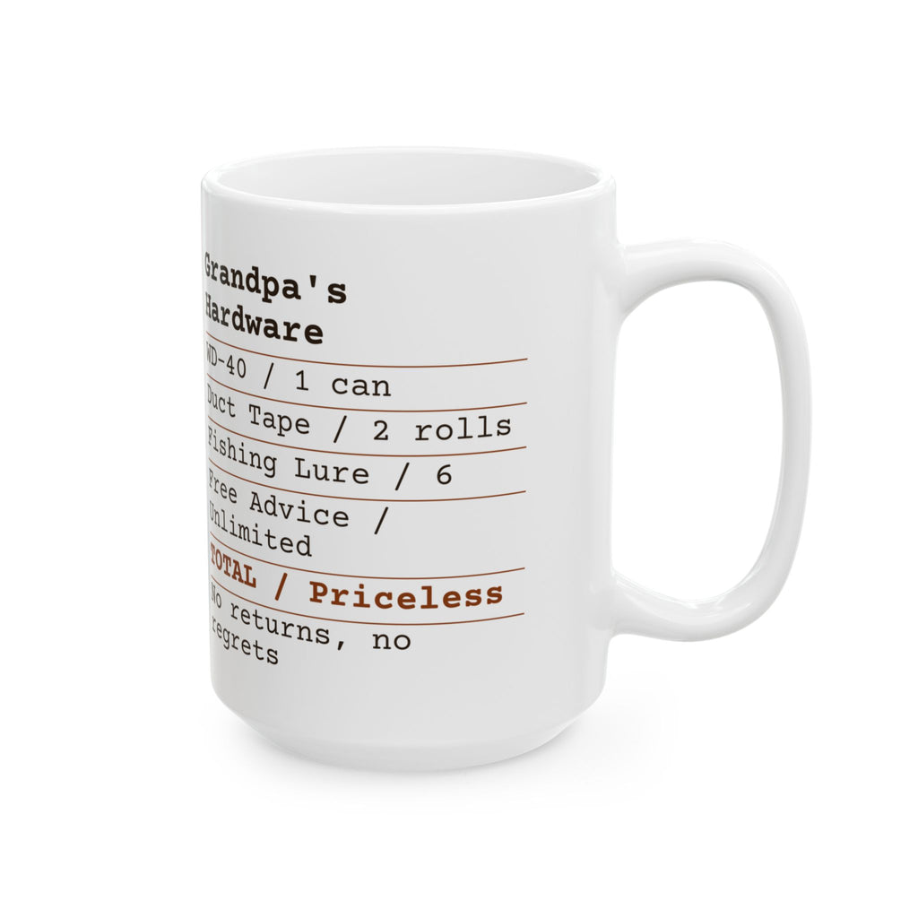 Funny Grandpa Receipt Coffee Mug Hardware Advice For Grandpa