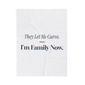 Funny In Law Christmas Throw Blanket They Let Me Carve I'm Family Now