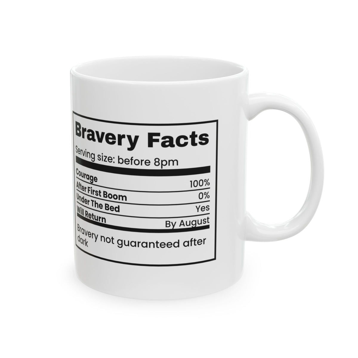 Funny Bravery Facts Coffee Mug Fireworks Dog Zero Percent For Dads