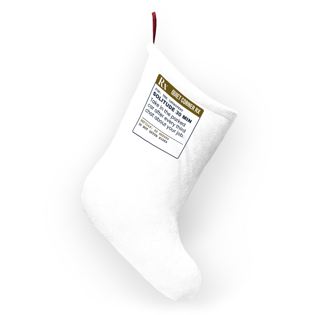 Funny Introvert Christmas Stocking Solitude Prescription Label