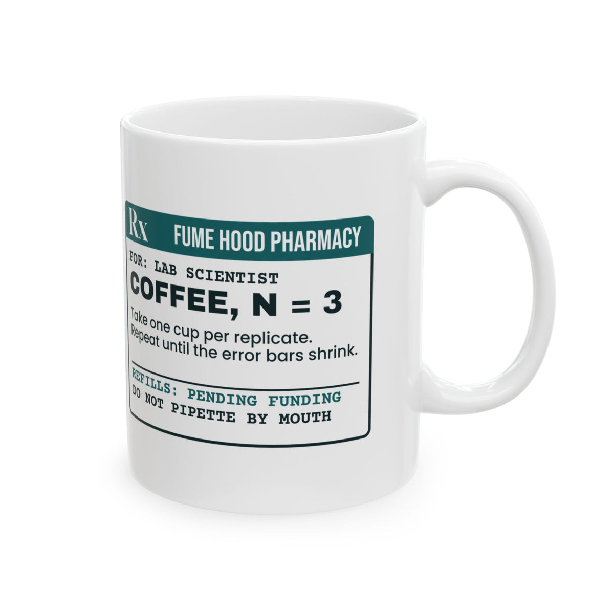 Funny Science Coffee Mug Refills Pending Funding Prescription