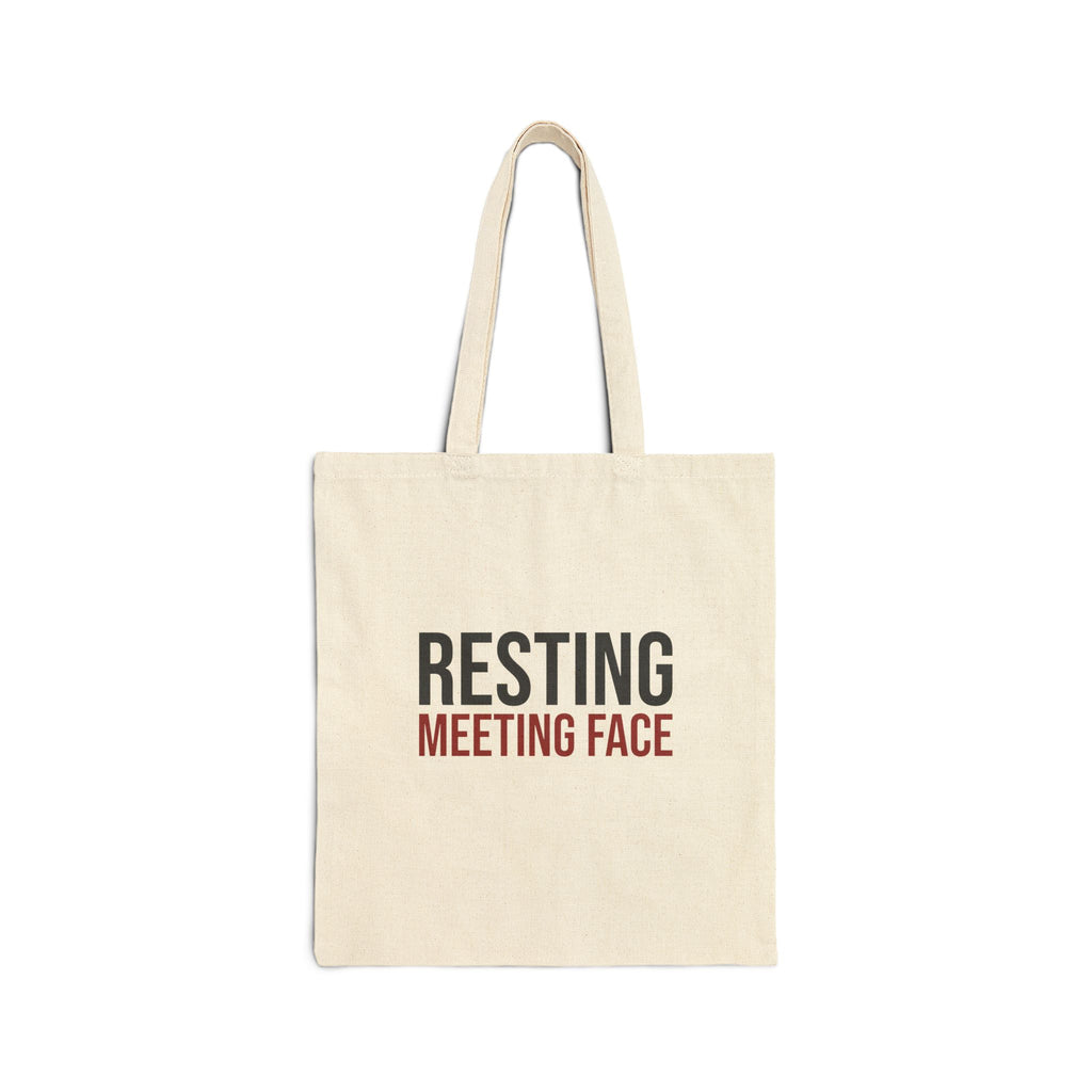 Resting Meeting Face Tote Bag, Funny Sarcasm